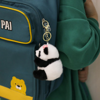 Peluche Panda Hua Hua authentique en PP, petite poupée en forme de pendentif, breloque pour sac à dos, ornement pour cartable, compagnon câlin de haute qualité