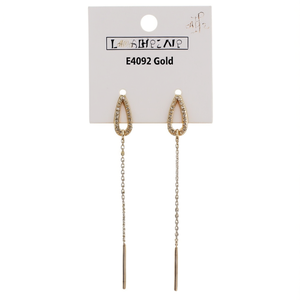 Lashozar – boucles d'oreilles en forme de goutte d'eau pour femmes, bijoux de fête à la mode, couleur or, chaîne en cristal, E4092 - Product Image 1