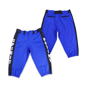 Pantaloni da Baseball all'ingrosso Design striscia di sublimazione pantaloni da Softball da uomo neri giovani - Product Image 2