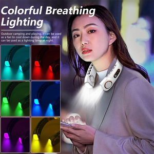 Portable LED Rechargeable <b>Neck</b> <b>Light</b> LED Digital Display Leafless 5 Gear Air Cooling Fan Electric Fan - Product Image 5