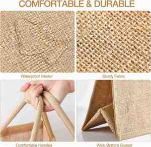 Wholesale Recycled Burlap Shopping Beach Bag Jute Gunny Tote Bags With Custom <b>Printed</b> Logo - Product Image 4