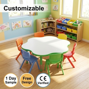 Kindergarten Preschool Education Furniture 6-Seater <strong>Plastic</strong> <strong>Table</strong> <strong>and</strong> <strong>Chairs</strong> Flower Shape <strong>Table</strong> <strong>and</strong> <strong>Chairs</strong> - Product Image 1