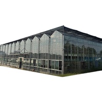 Serre en verre chauffée à structure intelligente pour la culture de melons d'eau, légumes, tourisme agricole, peut être équipée de filets d'ombrage