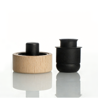 Bouchon en liège en T de 18,5 mm et 19,5 mm avec bouchon supérieur en noyer et verseur en plastique noir pour huile d'olive – Vente en gros
