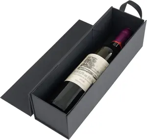 カスタムロゴ高級ポータブル卸売折りたたみ式ワイン包装磁気クロージャー折りたたみ式シャンパンワインギフトボックス