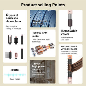 <span class=keywords><strong>Cepillo</strong></span> <span class=keywords><strong>Secador</strong></span> de Pelo Profesional Mesky de 1300W y 150,000 RPM, Peine de Aire Caliente Extraíble con 3 Ajustes de Calor/Velocidad - Product Image 3