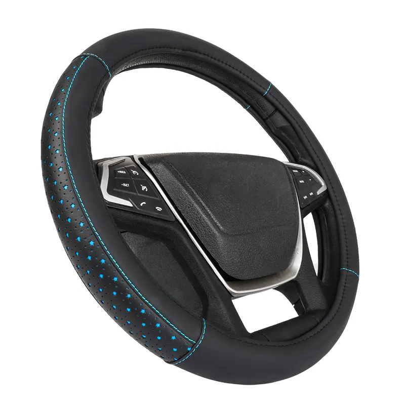 TIROL Car Accessories Comfortable Fashion Fancy Blue Star Designer Universal Steering Wheel Protective Cover for Car