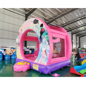 บ้านลมเป่าลมพีวีซีสีชมพูสำหรับงานปาร์ตี้เด็กผู้หญิง - Product Image 3