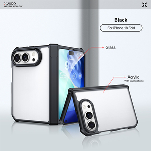 Étui pour iPhone 18 Fold avec charnière <span class=keywords><strong>centrale</strong></span>, pliage gauche-droite à 360 degrés, cadre souple et dos rigide, protection anti-chute - Product Image 6
