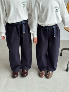 Pantalons cargo décontractés Happydogs de style technique |   Pantalon unisexe 100% coton à taille boutonnée, coupe ample rétro, fabriqué en Chine - Product Image 2