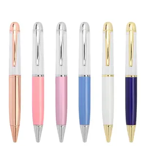 Beautiful empty pen red white pink blue ballpoint pen for DIY