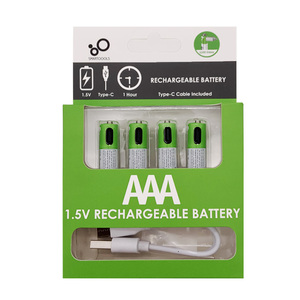 Batteries rechargeables au lithium AAA 1,5 V USB Type C SMARTOOOLS à décharge linéaire, charge rapide, longue durée de vie (1200 cycles) - Product Image 2