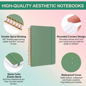 A5 B6 Spiral Bound Notebook 5x7 Leather <b>Journal</b> Strap 80 Sheets for Women's Note Taking Luxurious Small Size <b>Journal</b> Great Gift - Product Image 3