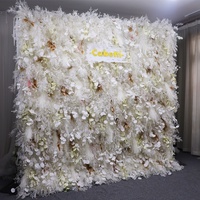 Toile de fond personnalisée de fleurs de Bourgogne fleurs artificielles pour la décoration de mariage décor 3d toile de fond de fleurs d'événement