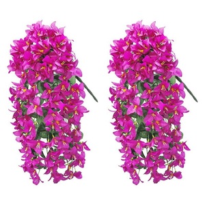 Panier mural de fleurs artificielles en soie, violette et glycine, 30cm-100cm, pour décoration de mariage et de salon - Product Image 4