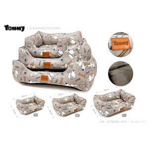 Cuccia Yommy per cani e gatti, morbido cuscino con stampa a forma di cane, disponibile nelle taglie S, M, L. - Product Image 1