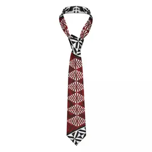 Gravata personalizada 2023, logotipo tanga polinésia, etiqueta privada, gravatas de pescoço, impressão digital listrada 100% poliéster