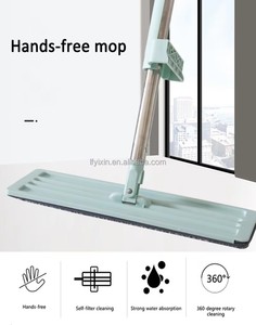 Serpillère plate pour le nettoyage domestique avec manche pivotant, essuie-plancher, tête de serpillère magique en microfibre de remplacement, nettoyeurs de <span class=keywords><strong>sol</strong></span> - Product Image 3