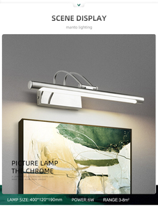 COMBO Modern LED Wall Lamp Stainless Steel <b>Bathroom</b> <b>Mirror</b> Light 5000K Daylight 25000H Lifespan Switch Control - Product Image 4