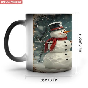Premium <b>Ceramic</b> <b>Mug</b> 11oz Frosted Black Heat Activated Coffee Cup Daily Use - Product Image 1