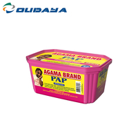 IML-embalaje de alimentos, contenedor cuadrado de pasta de expansión de aceite de PP, plástico de 580ml, 16oz, 454g, con tapa