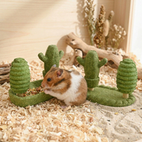 Bol d'alimentation à mâcher en poudre d'herbe Three Little Trees pour hamster, hamster syrien, décoration de cage forestière