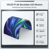 Módulo LED Flexible P1.86 de Alto Brillo 600CD, Temperatura de Color 2500-10000K, Garantía de 2 Años, 288k Píxeles/3840Hz para LED Creativo Curvo