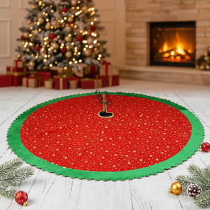 Tappetino per Albero <span class=keywords><strong>di</strong></span> <span class=keywords><strong>Natale</strong></span> 39 Pollici Personalizzato con Stampa <span class=keywords><strong>di</strong></span> Fiocchi <span class=keywords><strong>di</strong></span> Neve e Stelle in Flanella - Product Image 4