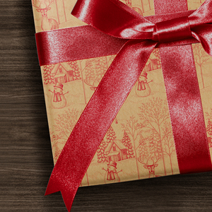 Hot Design Thickened Matte Craft <b>Paper</b> Vintage Bronzing Elk & Tree Pattern Christmas Gift Packing <b>Paper</b> Roll - Product Image 6