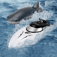 Bateau télécommandé 2 en 1, bateau RC en forme de requin, bateau rapide RC avec tête de requin RC et bateau de course électrique 2,4 GHz, jouet de simulation requin