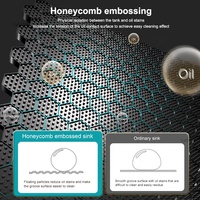 Évier de cuisine en acier inoxydable noir en nid d'abeille avec écran numérique intelligent LED et robinet cascade multifonction pour hôtel