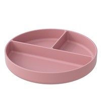Assiette ronde en silicone à ventouse, compartimentée, antidérapante, pour bébé, vaisselle pour tout-petits, assiette sectionnée pour enfants