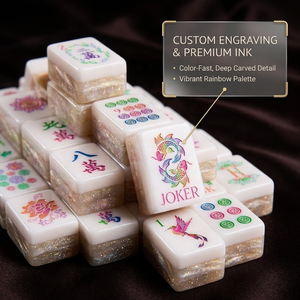 Jeu de <span class=keywords><strong>Mahjong</strong></span> chinois tendance pour adultes avec tuiles durables, étui portable, jeu de société familial, très populaire <span class=keywords><strong>en</strong></span> <span class=keywords><strong>ligne</strong></span> - Product Image 3