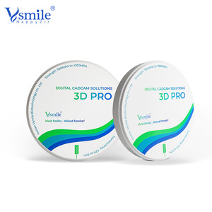 Bloc de zircone multicouche Vsmile HappyZir 3D Pro 10 mm compatible avec le système de fraisage <span class=keywords><strong>CAD</strong></span>/CAM Amann Girrbach, matériau céramique dentaire - Product Image 1