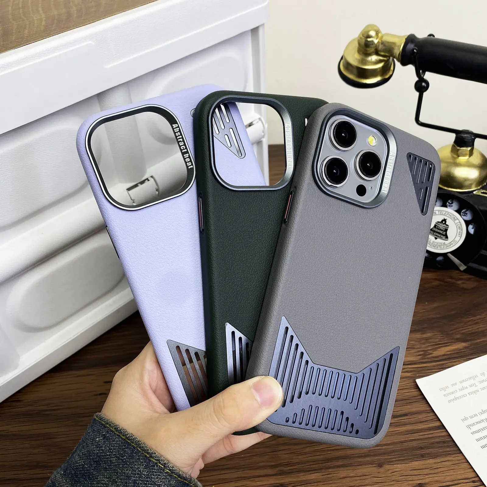 new product Aero aluminum cooling magnetic leather protective phone case for iphone 11 12 13 1 4 15por/max