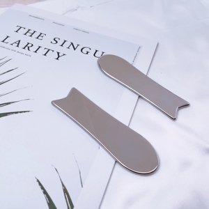 Plaque Gua Sha ergonomique en acier inoxydable plaqué, mini grattoir pour le contour des yeux, pour la relaxation des cernes et accessoire <span class=keywords><strong>de</strong></span> soin <span class=keywords><strong>de</strong></span> la peau en voyage - Product Image 6
