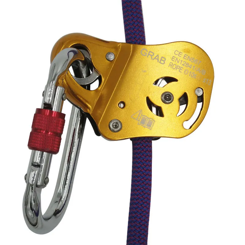 Safety 16mm Rope Grab Fall Arrest Equipment Climbing Rappelling Protection Gear 