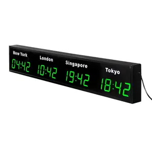 CHEETIE CP34 Programmable Multiple Wall Led Digital Custom World Clocks Time Zones For Office