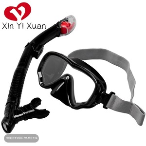 Best Selling Silicone Full Face Mergulho Máscara Goggles Anti-Fog Respiração Tubo Snorkel Set para Homens Adultos Mulheres Mergulho Totalmente Seco - Product Image 2