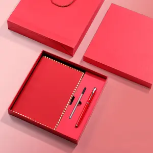 Set regalo in pelle sintetica stampa Logo personalizzato Set personalizzato A4 Journals promozionale taccuino tascabile per gli studenti