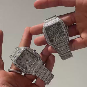 <span class=keywords><strong>Montre</strong></span> mécanique automatique en acier inoxydable Hip Hop personnalisée, boîtier en saphir, sertie de diamants VVS Moissanite, montres pour hommes avec GRA - Product Image 6