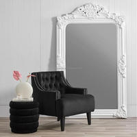 Miroir de sol à fleurs baroque antique fait à la main grand miroir pleine longueur pour chambre à coucher mural cadre en bois doré miroirs vintage