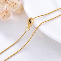 Collar de cadena de serpiente cuadrada plana de 0,7mm de oro sólido de 18K fuerte duradero para mujer de alta calidad