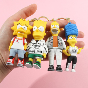 Joylit, venta al por mayor, superlindo llavero de historia familiar de los Simpsons de dibujos animados para mochila, colgante de coche, pequeño regalo - Product Image 2