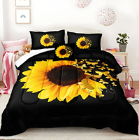 Ensembles de couette 3 pièces de conception de tournesol d'impression 3D de n'importe quel logo personnalisé en gros