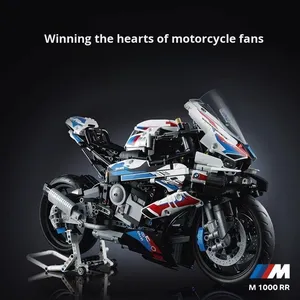 Modèle de construction en blocs de plastique ABS Missile Bear Motorcycle M1000RR, composant mécanique, jouet d'assemblage pour adultes, difficulté élevée, unisexe - Product Image 4