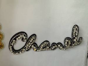 Exquisito y delicado parche de letras con cuentas y pedrería hecho a mano, marca Tide, en blanco y negro, para ropa, accesorios de bricolaje para equipaje - Product Image 2