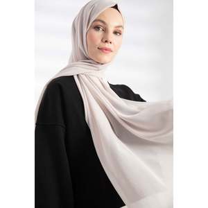 Écharpe longue ethnique en mousseline de viscose et de coton avec décoration en strass, hijab pour l'hiver et l'été, châle - Product Image 5
