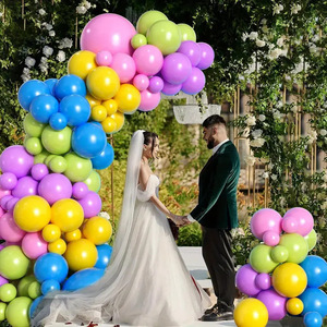 Color cumpleaños decoración <span class=keywords><strong>Fondo</strong></span> globos conjunto verde púrpura azul amarillo Arco Iris globos guirnalda conjunto para Baby Shower - Product Image 2