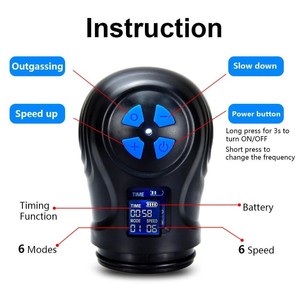 LED 디스플레이 진동 흡입식 텔레스코픽 자위컵 자동 남성 자위기구 - Product Image 3